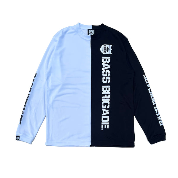 BASS BRIGADE DRY HALF LS TEE - WHITE/BLACK