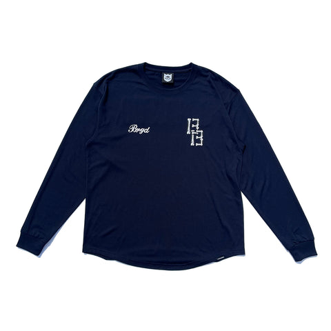 BB BONE LOGO DRY COTTON LS TEE - NAVY