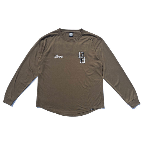 BB BONE LOGO DRY COTTON LS TEE - OLIVE - XL