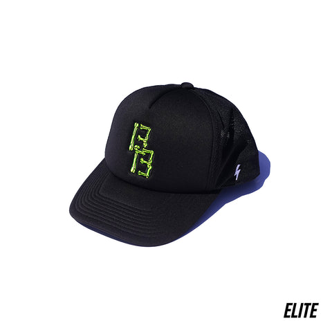 BB BONE LOGO ELITE TRUCKER HAT - BLACK/YELLOW