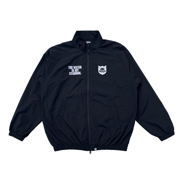 BRGD EMBROIDERY NYLON JACKET - BLACK/WHITE - L