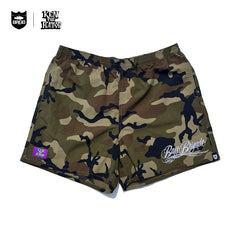 KTF × BASS BRIGADE EMBROIDERY NYLON SHORTS - CAMO