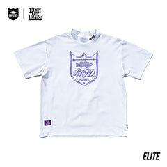 希少！限定コラボ！美品！Mサイズ！BASS BRIGADE Tシャツ ホワイト KTF × BASS BRIGADE MOCK NECK ELITE DRY TEE - WHITE/PURPLE