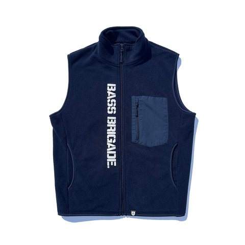 BRGD MICRO FLEECE FULL ZIP VEST - NAVY