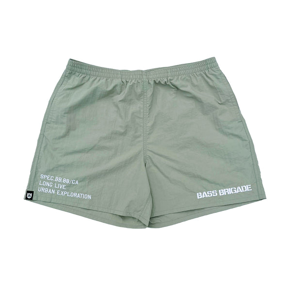 BASS BRIGADE EMBROIDERY NYLON SHORTS - PISTACHIO