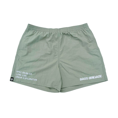 BASS BRIGADE EMBROIDERY NYLON SHORTS - PISTACHIO