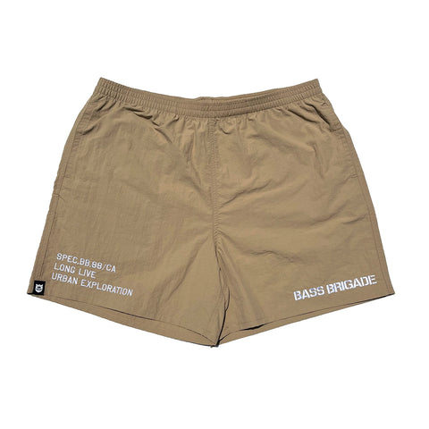 BASS BRIGADE EMBROIDERY NYLON SHORTS - SAND