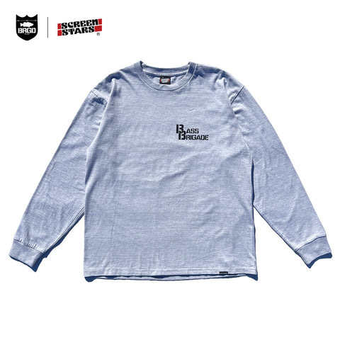 SCREEN STARS × BASS BRIGADE BB WORDMARK LS TEE - ASH - M
