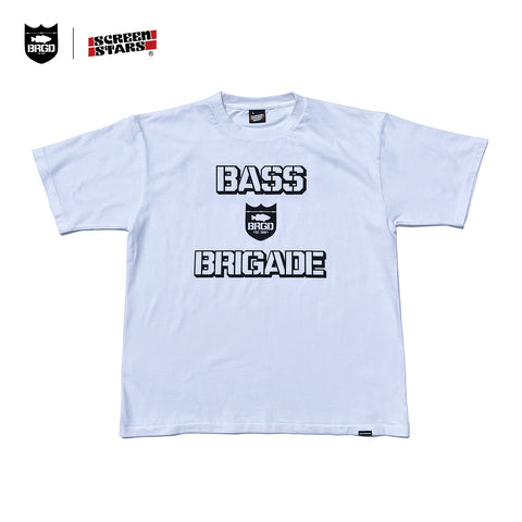 SCREEN STARS × BASS BRIGADE BRGD COLLEGE TEE - WHITE