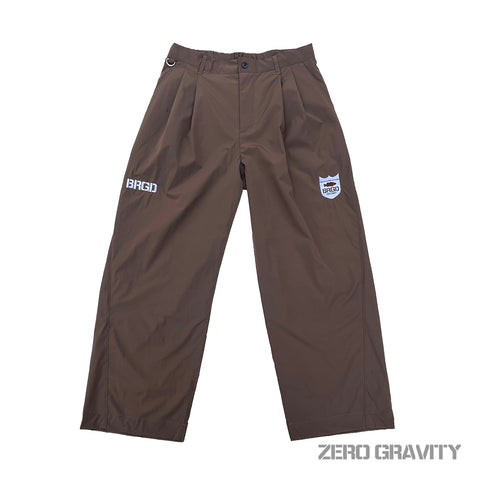 BRGD ZERO GRAVITY NYLON TUCKED WIDEPANTS - BROWN