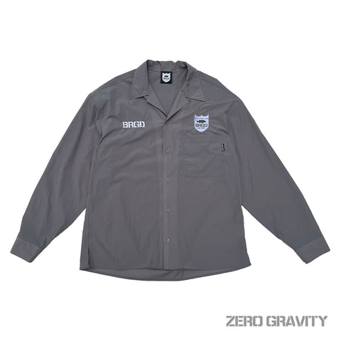 BRGD ZERO GRAVITY NYLON OPEN COLLAR SHIRTS - MOSS GREY