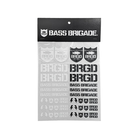 BASS BRIGADE DECAL - WHITE/BLACK