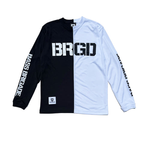 BRGD DRY HALF LS TEE - BLACK/WHITE