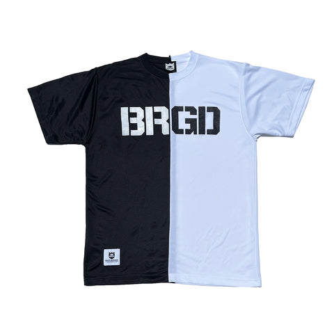 BRGD DRY HALF TEE - BLACK/WHITE