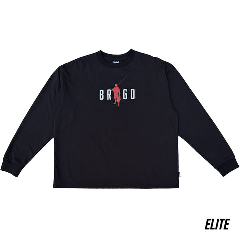 BRGD MAN ELITE DRY L/S TEE - BLACK/RED/WHITE