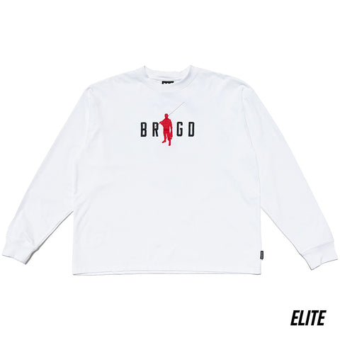 BRGD MAN ELITE DRY L/S TEE - WHITE/RED/BLACK