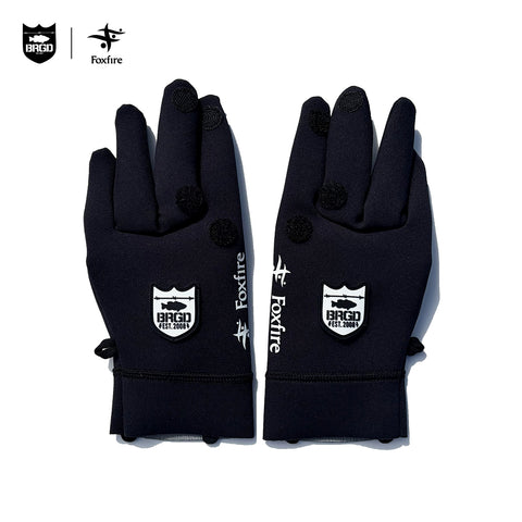Foxfire × BASS BRIGADE CHLOROPRENE FINGER THROUGH GLOVES - BLACK