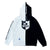 BRGD HALF TECH FULL ZIP HOODY - WHITE/BLACK (HALF)