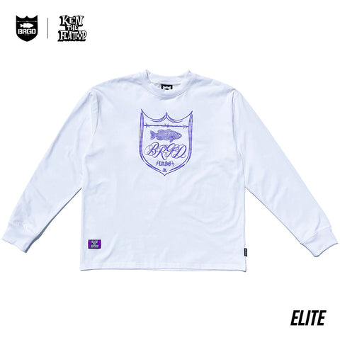 KTF × BASS BRIGADE ELITE DRY L/S TEE - WHITE/PURPLE