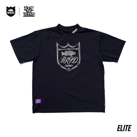 KTF × BASS BRIGADE MOCK NECK ELITE DRY TEE - BLACK/WHITE