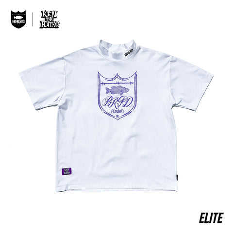 KTF × BASS BRIGADE MOCK NECK ELITE DRY TEE - WHITE/PURPLE