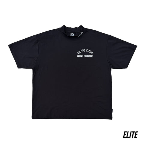 LONG LIVE BRGD MOCK NECK ELITE DRY TEE - BLACK/WHITE