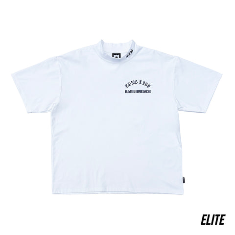 LONG LIVE BRGD MOCK NECK ELITE DRY TEE - WHITE/NAVY