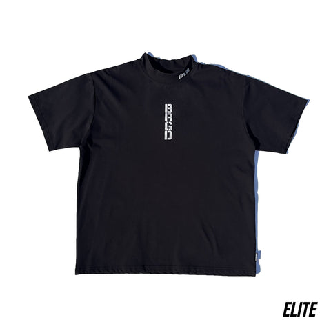 BRGD VERTICAL LOGO MOCK NECK ELITE DRY TEE - BLACK