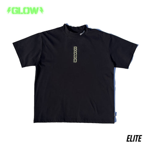 BRGD VERTICAL LOGO MOCK NECK ELITE DRY TEE - BLACK/GLOW