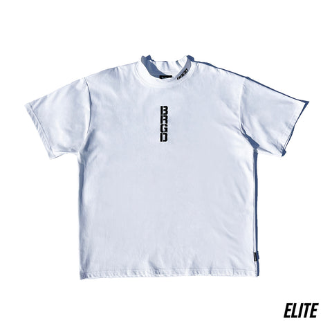 BRGD VERTICAL LOGO MOCK NECK ELITE DRY TEE - WHITE