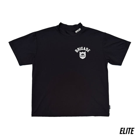BRGD SHIELD COLLEGE MOCK NECK ELITE DRY TEE - BLACK