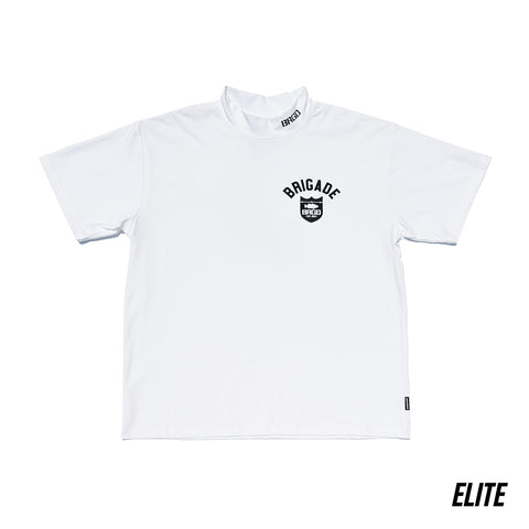 BRGD SHIELD COLLEGE MOCK NECK ELITE DRY TEE - WHITE