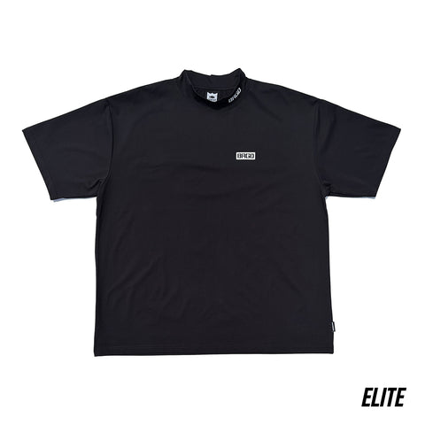 BRGD LOGO MOCK NECK ELITE DRY TEE - BLACK/WHITE