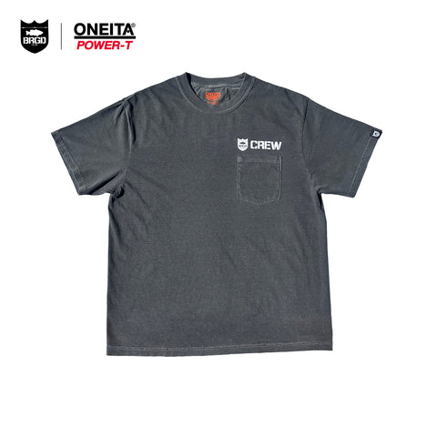 ONEITA × BASS BRIGADE BRGD CREW PIGMENT TEE - BLACK