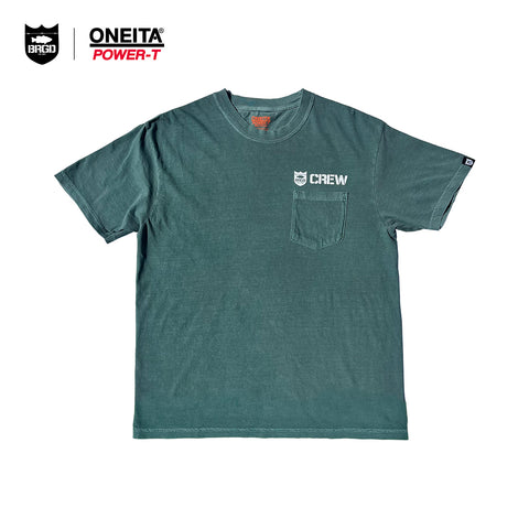 ONEITA × BASS BRIGADE BRGD CREW PIGMENT TEE - GREEN