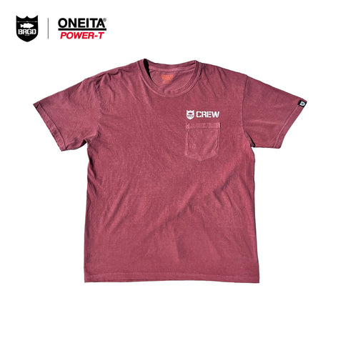 ONEITA × BASS BRIGADE BRGD CREW PIGMENT TEE - RED