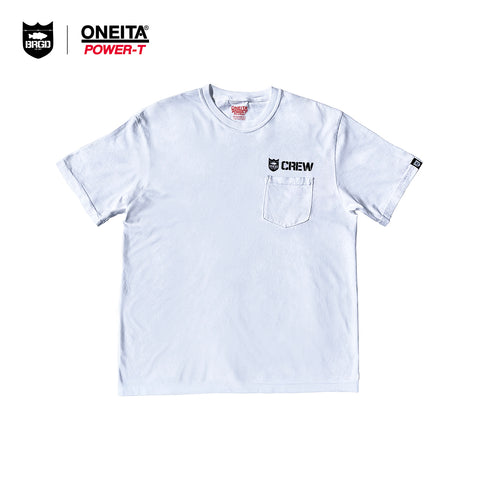 ONEITA × BASS BRIGADE BRGD CREW PIGMENT TEE - WHITE