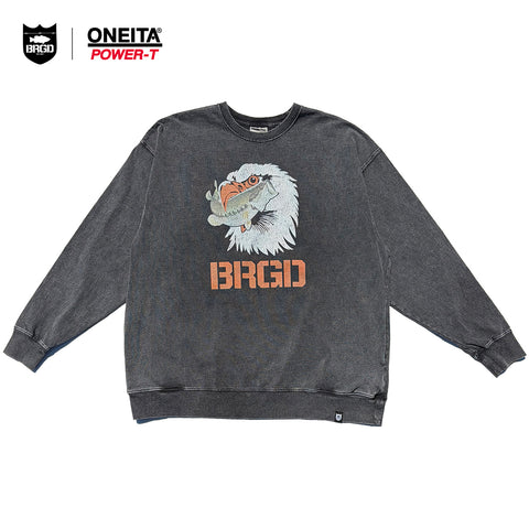 ONEITA× BASS BRIGADE CHEMICAL WASH L/S TEE - BLACK
