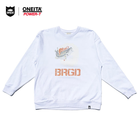 ONEITA× BASS BRIGADE CHEMICAL WASH L/S TEE - WHITE