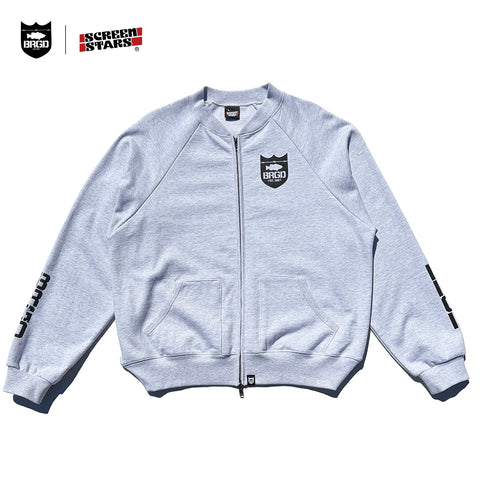 SCREEN STARS × BASS BRIGADE PIGMENT DYEING TRACK JACKET - ASH