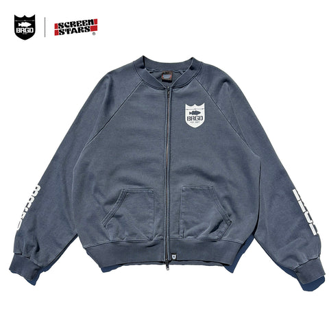 SCREEN STARS × BASS BRIGADE PIGMENT DYEING TRACK JACKET - NAVY