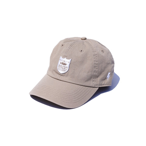 SHIELD LOGO COTTON CAP - KHAKI/WHITE