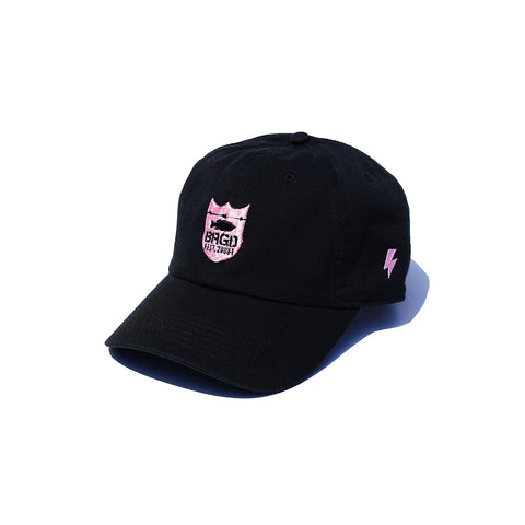 SHIELD LOGO COTTON CAP - BLACK/PINK