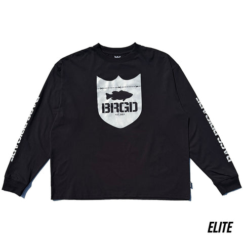 SHIELD LOGO ELITE DRY L/S TEE - BLACK
