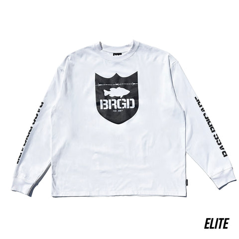 SHIELD LOGO ELITE DRY L/S TEE - WHITE