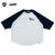SCREENSTARS × BASS BRIGADE RAGLAN SLEEVE TEE - V/WHITE×BLACK