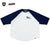 SCREENSTARS × BASS BRIGADE RAGLAN SLEEVE TEE - V/WHITE×NAVY