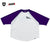SCREENSTARS × BASS BRIGADE RAGLAN SLEEVE TEE - V/WHITE×PURPLE
