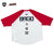 SCREENSTARS × BASS BRIGADE RAGLAN SLEEVE TEE - V/WHITE×RED