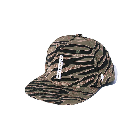BRGD TIGER STRIPE CAMO VERTICAL LOGO SNAPBACK HAT - GREEN CAMO